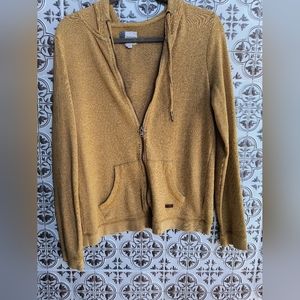 Roxy mustard zip up hoodie size XL